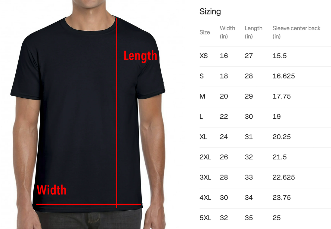 T-Shirt Sizing Chart