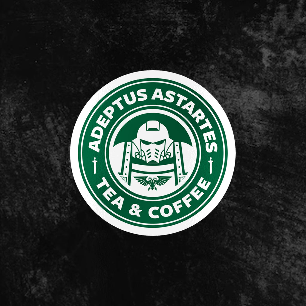 Space Marine Starbucks Parody (Adeptus Astartes) Sticker